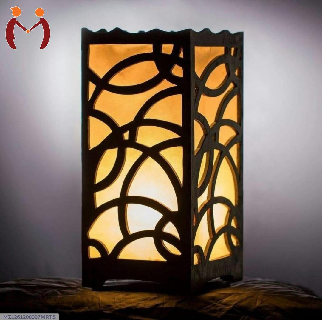 🪵 Unique Design Wooden Side Table Lamp